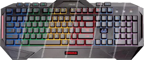 Asus Cerberus Mkii Gaming Keyboard-image - Asus Cerberus Keyboard Mkii (588x245), Png Download