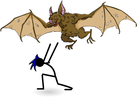 Bat Swarm - Cartoon (550x400), Png Download