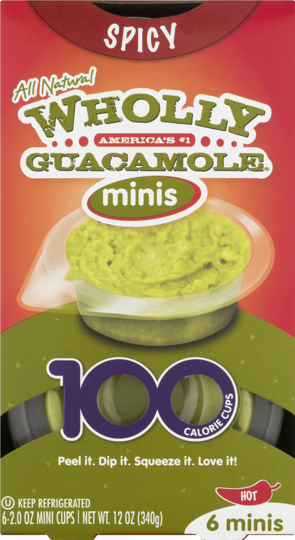 Wholly Guacamole Spicy Minis (1800x1800), Png Download