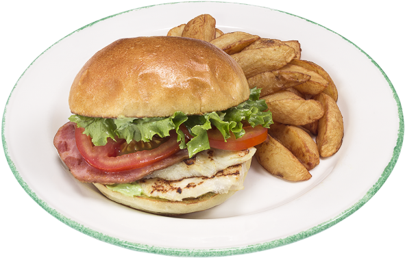 Cora's Omelette Burger (600x389), Png Download