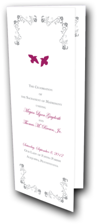 Doves Program Features Two Wine Color Dove Silhouettes - Butterfly (470x470), Png Download