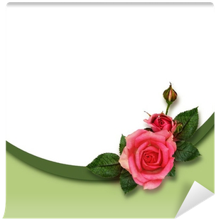 Rose Flowers Composition And Holiday Frame Wall Mural - Rose (400x400), Png Download