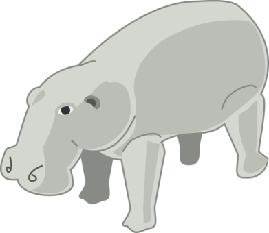 Hippopotamus Cartoon Drawing Download - Hippopotamus Cartoon Png (391x340), Png Download