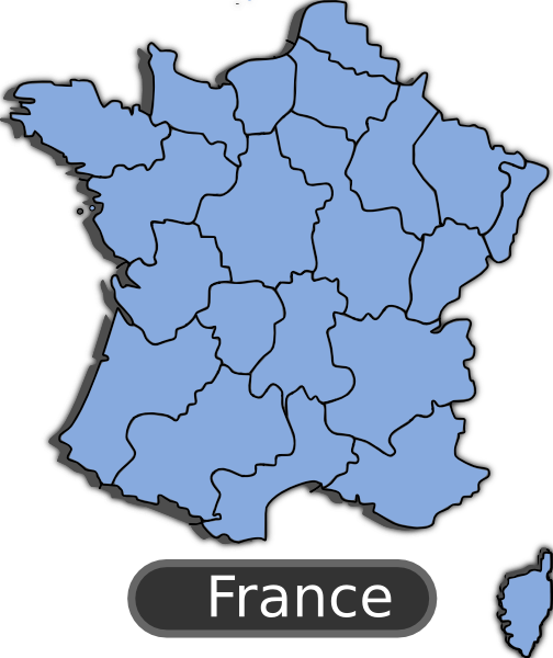 Free Vector Map Of France Clip Art - Sketch Map Of France (504x600), Png Download