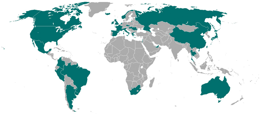 World Map Png Clipart - List Of Diplomatic Missions Of Turkey (1024x449), Png Download