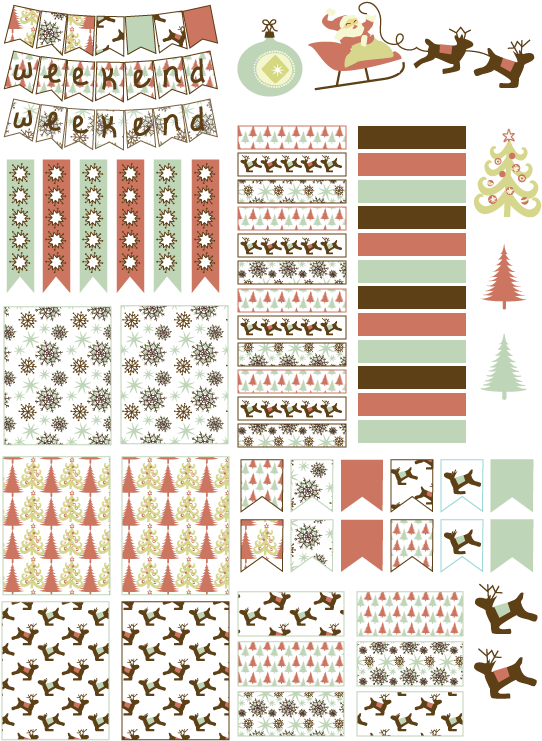 Free Planner Stickers Printable - Christmas Planner Stickers Printable (612x792), Png Download