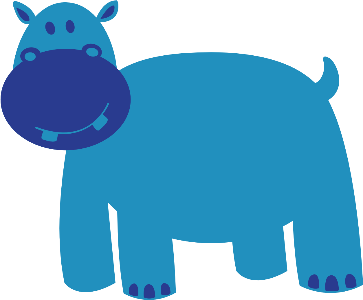 Hippo - Animales Vector Png (717x600), Png Download
