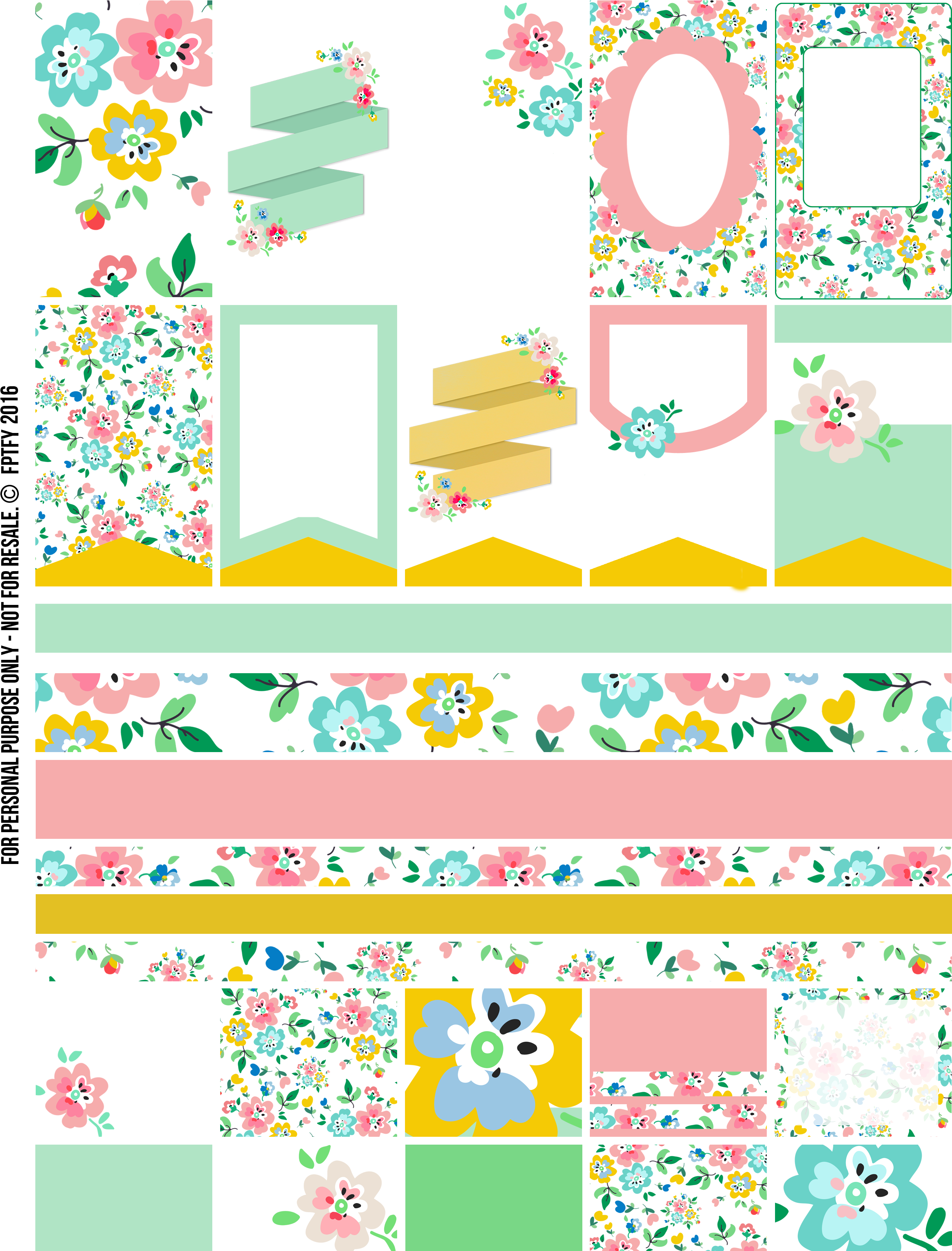 Free Planner Addict Floral Fun Collection Fptfy 1 2,550×3,300 - Sticker (2550x3300), Png Download