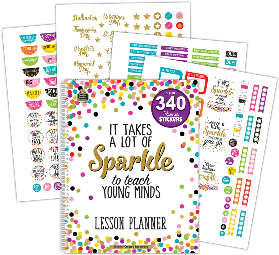 Tcr2152 Confetti Lesson Planner Image - Confetti Lesson Plan Book (900x900), Png Download