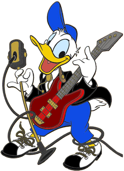 Share This Image - Donald Duck With Guitar (448x600), Png Download