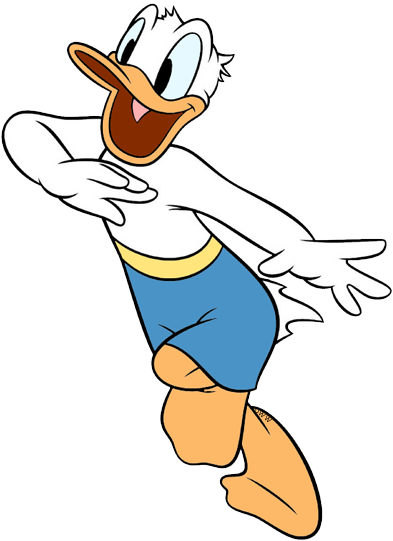 Donald Duck In Bathing Suit (393x541), Png Download