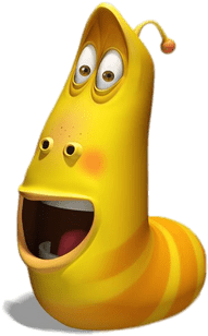 Larva Yellow Mouth Wide Open - Larva Yellow (400x400), Png Download