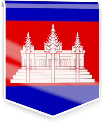 And The Gulf Of Thailand To The Southwest - Cambodia Flag (350x440), Png Download
