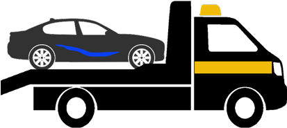 Car Flatbed Towing - Towing Car Icon Png (412x368), Png Download