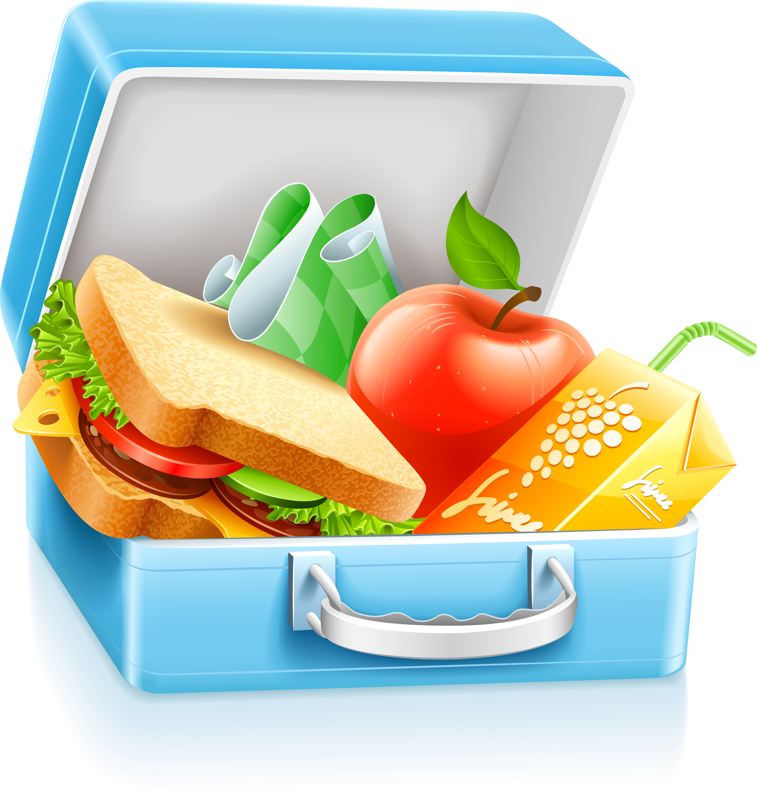 Lunchbox School Meal Clip Art - Lunch Box Vector (2494x2600), Png Download
