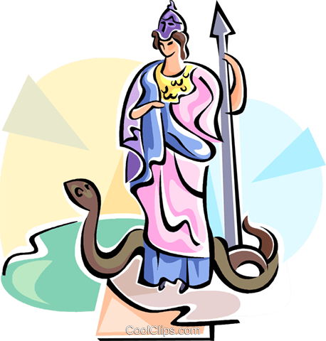 Greek Mythology Athena Royalty Free Vector Clip Art - Greek Mythology Clipart Png (458x480), Png Download