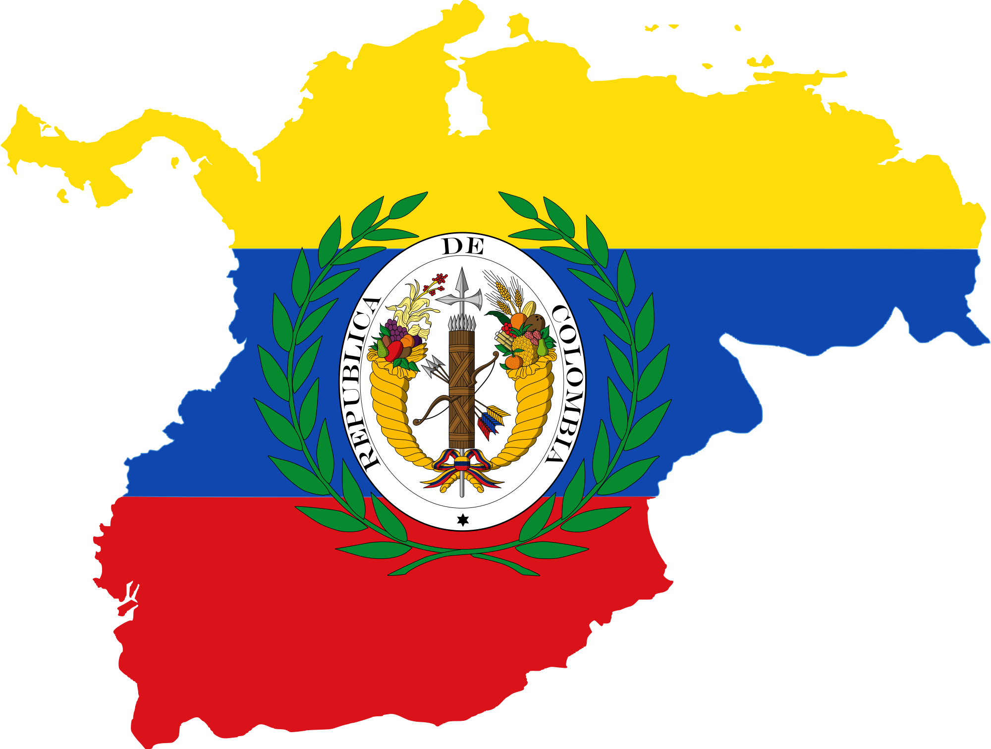 Open - Gran Colombia Flag Map (2000x1513), Png Download