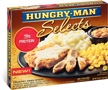 Country Fried Steak - Hungry Man Select Dinners (429x362), Png Download