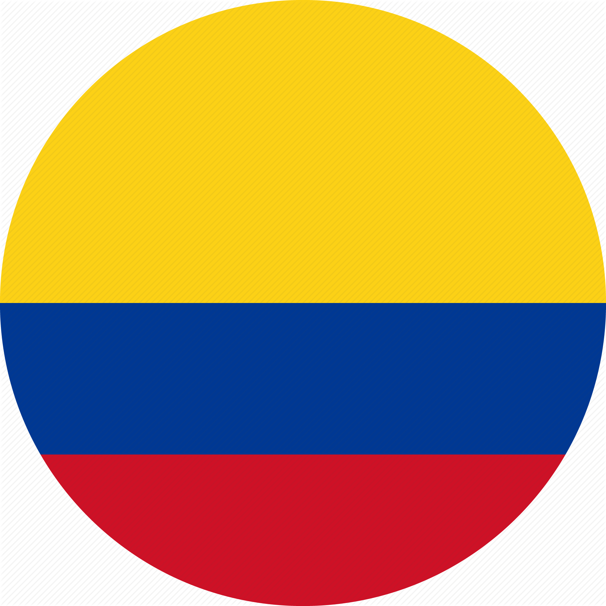 Rounded Flat Country Collection - Colombia Flag Icon Png (2000x2000), Png Download