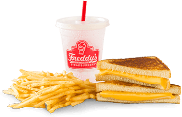 Freddy's Kids Grilled Cheese Combo - Freddys Steakburgers Grilled Cheese (473x258), Png Download
