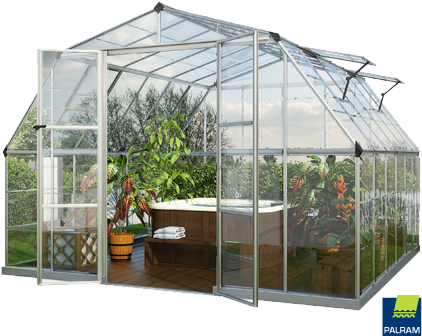 Poly-tex Americana 12×12 Greenhouse - Palram Americana Silver Hobby Greenhouse - 12 X 12 (445x373), Png Download