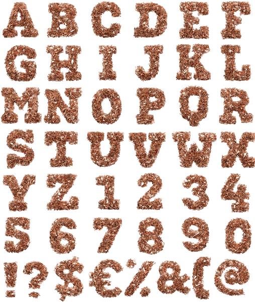 “woodcut” Font Was Inspired By Unique Wooden Furniture - Weed Alphabet (525x617), Png Download