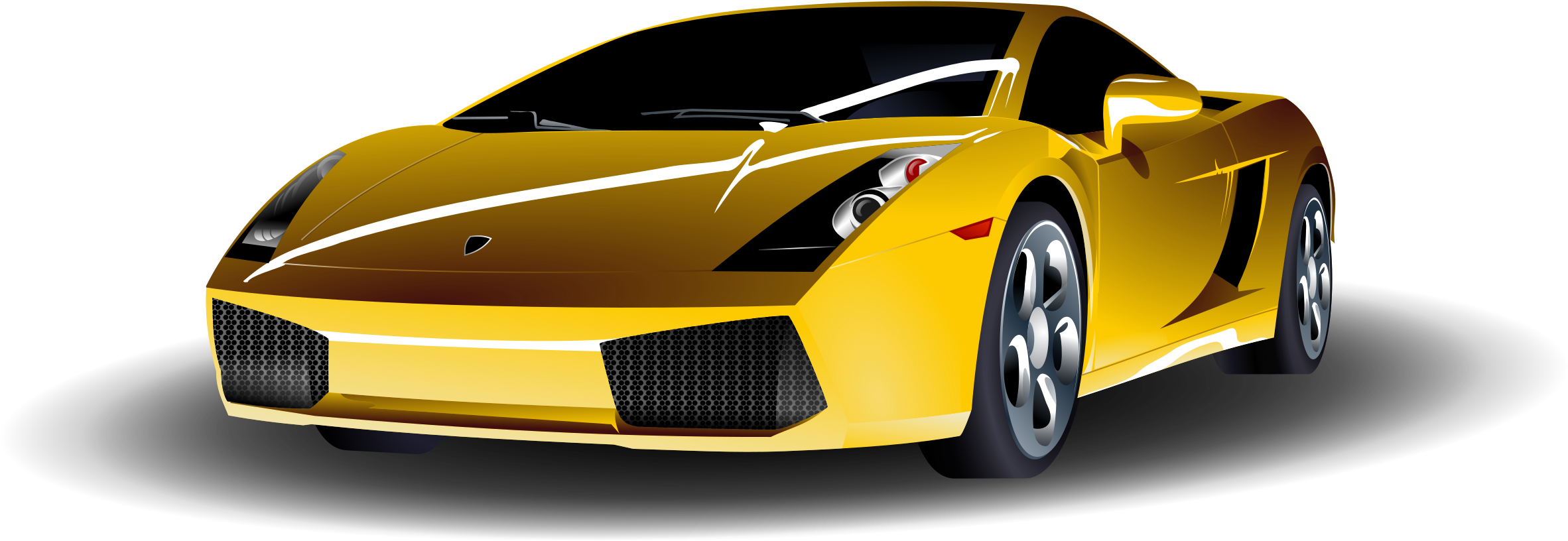 Open - Lamborghini Clip Art (2000x781), Png Download