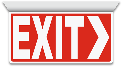 Exit 2-way Sign - Exit, Right Arrow (480x265), Png Download