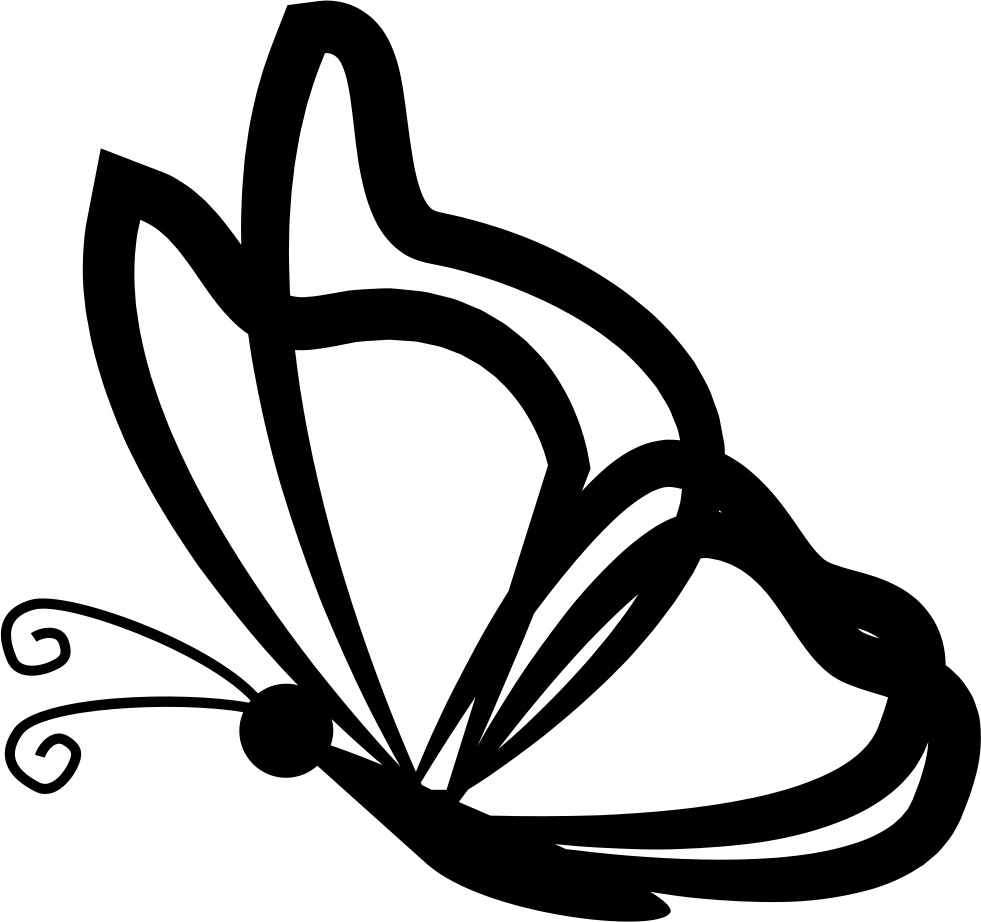 Clip Library Library With Transparent Outlines From - Side Butterfly Outline (981x922), Png Download