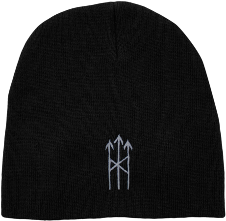 Logo & Arrows Embroidered Black Beanie - Beanie - Black (600x600), Png Download