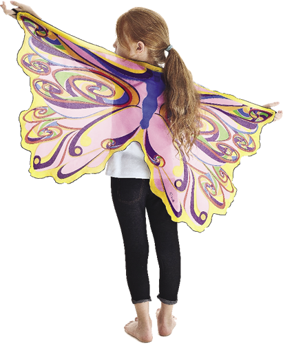 These Fanciful Rainbow Fairy Wings With Glitter Are - Douglas Dress-up Wings - Orange (411x500), Png Download