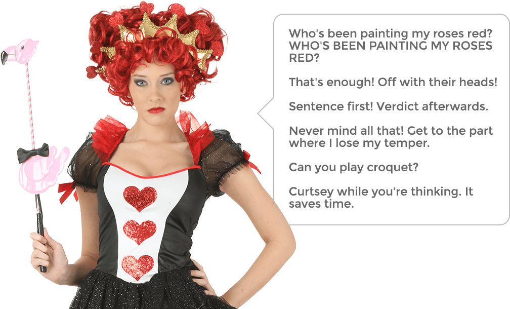 Com Helpful Non Helpful Who's Been Painting My Roses - Queen Of The Heart (1022x609), Png Download