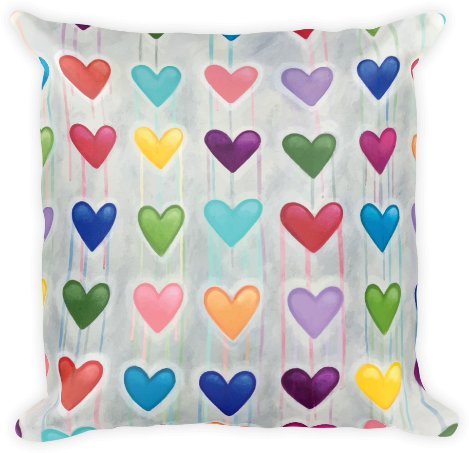 Queen Of Hearts Pillow Case Or Stuffed Pillow (1000x1000), Png Download