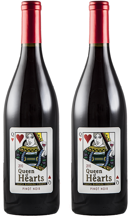 2 Bottles Of Queen Of Hearts Pinot Noir 2010 - Queen Of Hearts Wine (800x800), Png Download