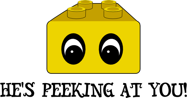 Peeking Block - Peeking At You (600x316), Png Download