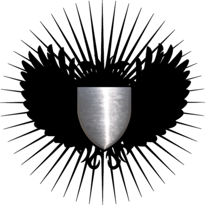 Silver Shield W/wings Psd - Blue Shield With Wings Png (400x400), Png Download