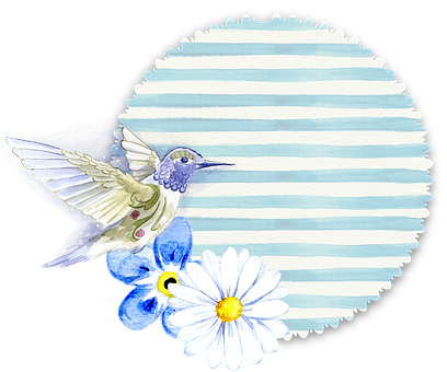 Bird, Blue, Tag, Soft, Pastel, Stripe - Ww1 German Cockades (408x340), Png Download