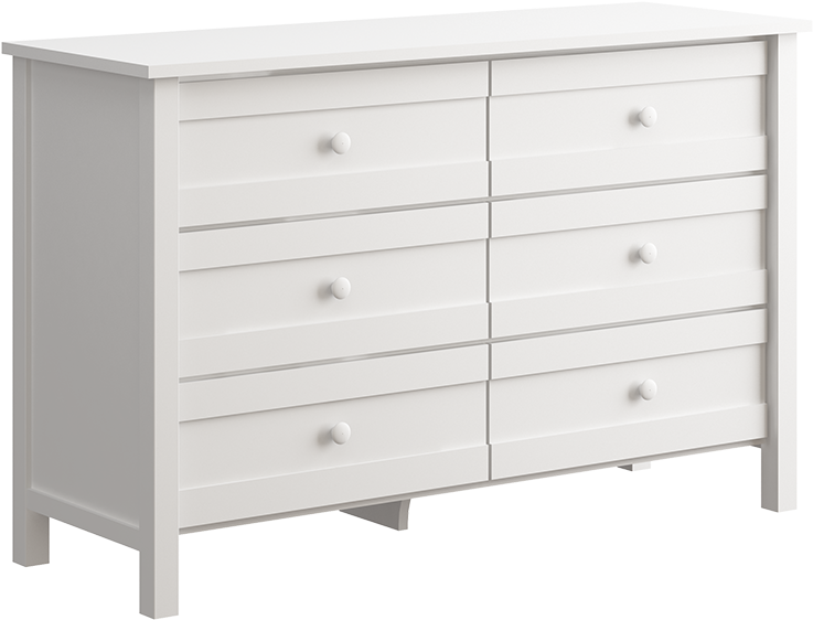 Canadian Made & Greenguard Certified - Offspring Terrace 6 Drawer Dresser Colour: White (1333x1000), Png Download