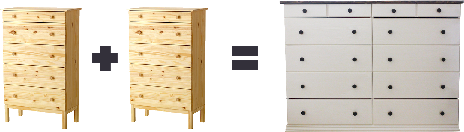 Ikea Hacking Tarva Dresser - Ikea Tarva Drawers Hack 5 Drawers (1600x481), Png Download