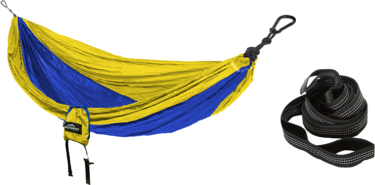 Colors - Castaway 9 1/2 Ft. Nylon Travel Hammock Green And Khaki (865x435), Png Download