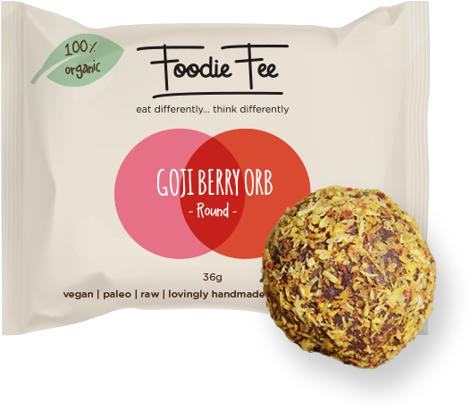Goji Berry Orb - Almond Cacao Orb 36g By Foodie Fee (600x491), Png Download