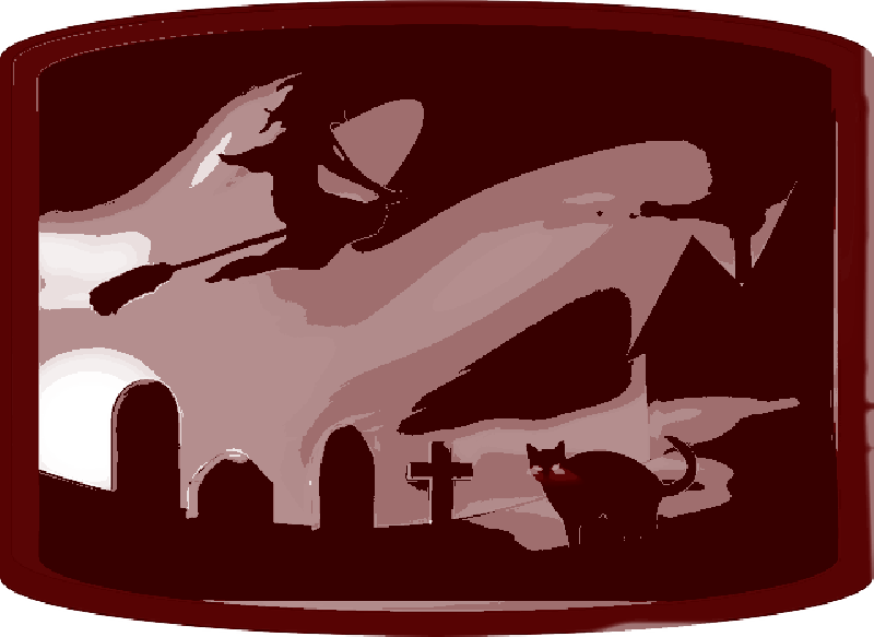 Mb Image/png - Witch Silhouette Necklace - Halloween Jewelry - Flying (800x583), Png Download