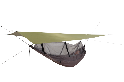 Lightweight Hammock Suspension Kit With Smart Slit - Exped Scout Combi Hammock - Green (504x285), Png Download