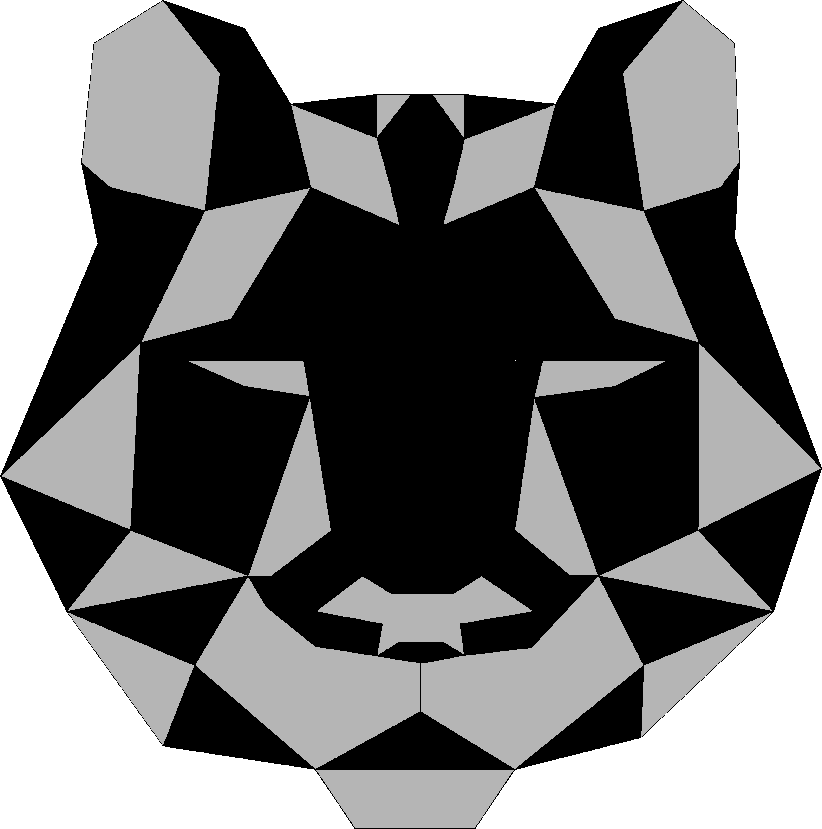 Stop Animal Cruelty Sign Black & Grey Geometric Lion - Illustration (3500x3500), Png Download