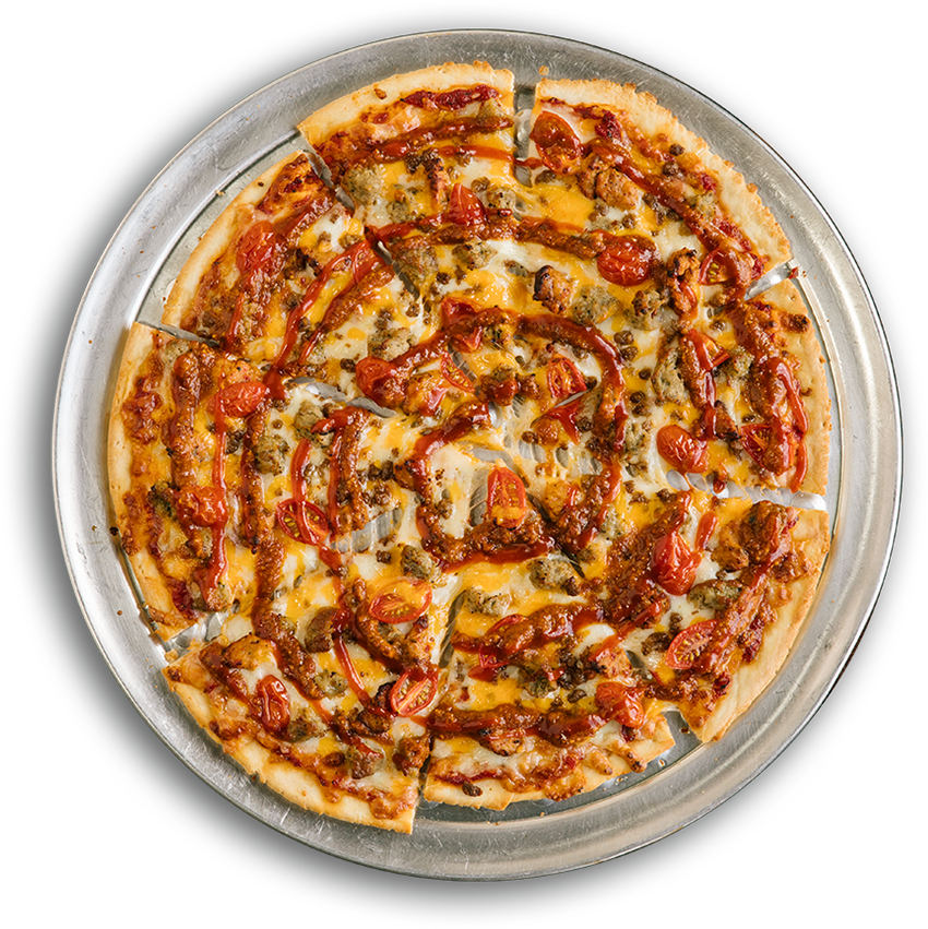 The Volcano Pizza - Barbecue Chicken Tender Pizza (850x851), Png Download