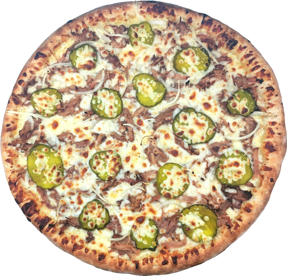 Tender Pork Carnita Meat, Onions, Pickles And Extra - Cheese And Pickle Sandwich (1000x956), Png Download