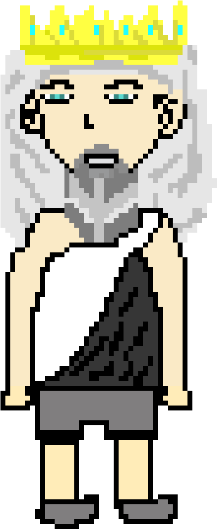 Zeus Pixel Art-donya - Cartoon (530x1080), Png Download