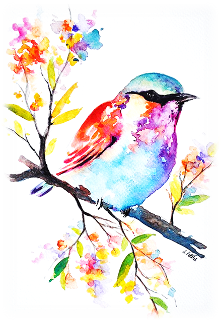 Original Watercolor Painting On Acid Free Paper - Pinturas Sencillas Con Acuarelas (439x640), Png Download