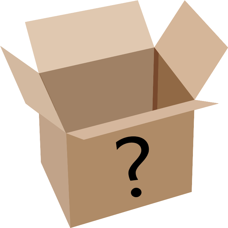Mystery Box Png Clip Art Black And White - Box With White Background (800x800), Png Download