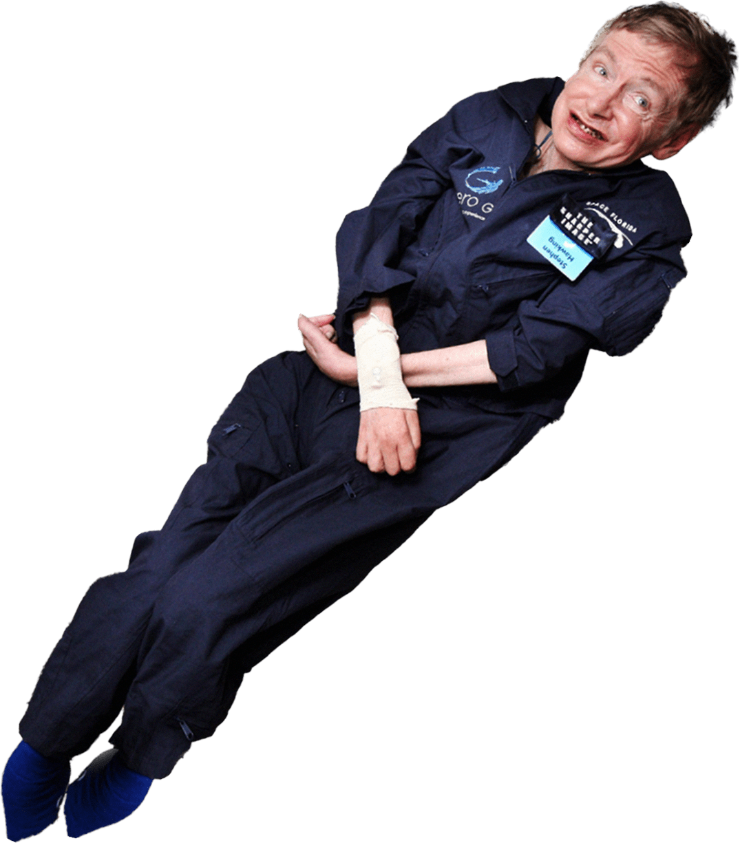 Stephen Hawking Zero Gravity - Stephen Hawking (1075x1225), Png Download